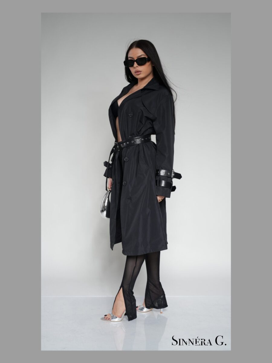 Belted Black Coat